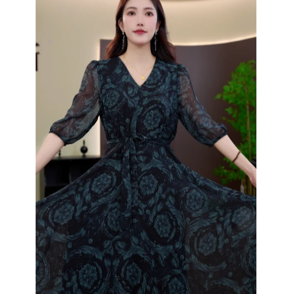 LYQ25129夏季新款时尚显瘦气质中长款连衣裙