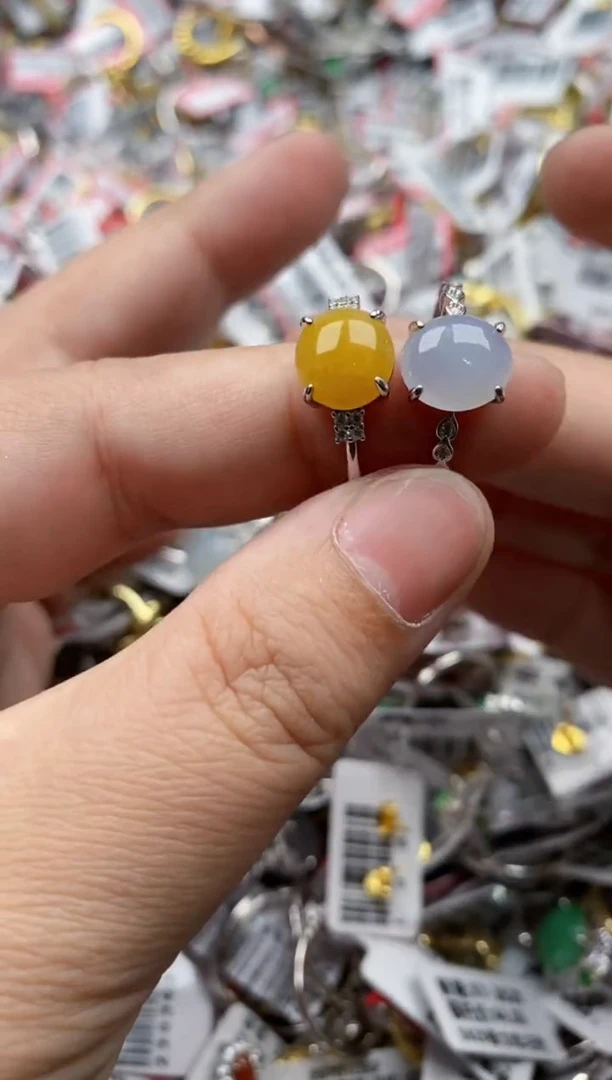 【闪购商品】翡翠戒指银S925镶嵌9999---2