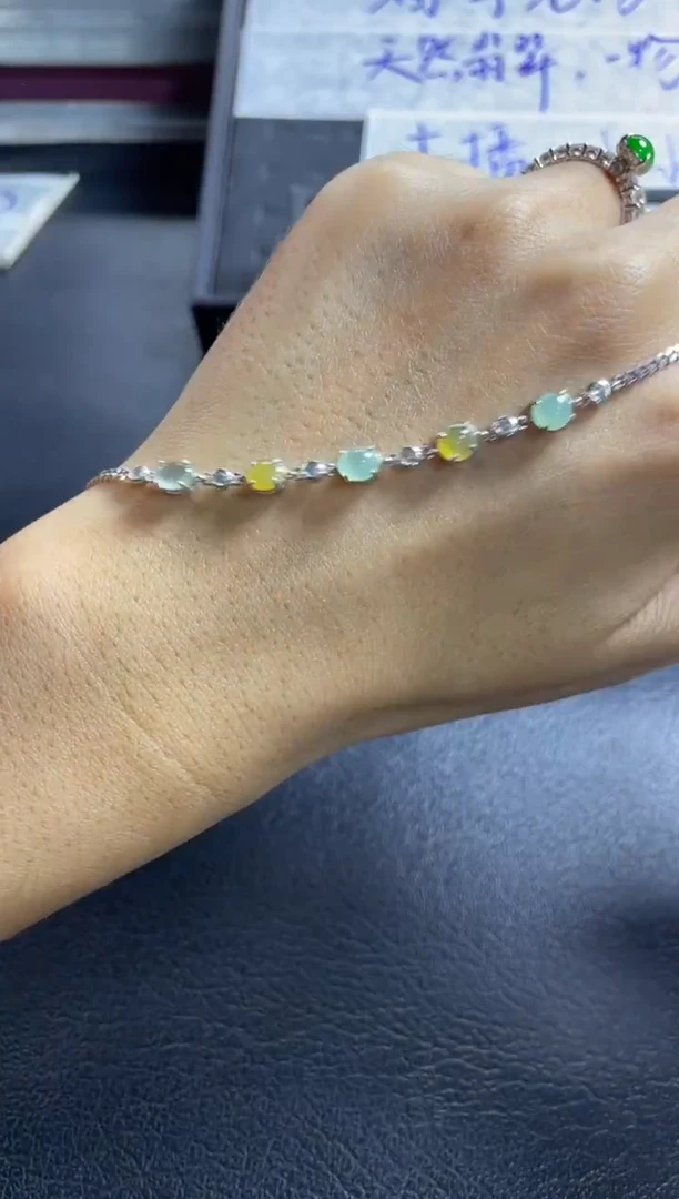 银S925镶嵌定制翡翠手链