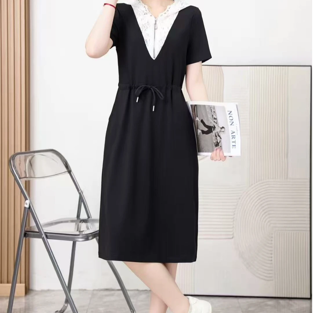 TY612（聚水潭）百搭背带长裙斜肩领连衣裙通用时尚女士连衣裙