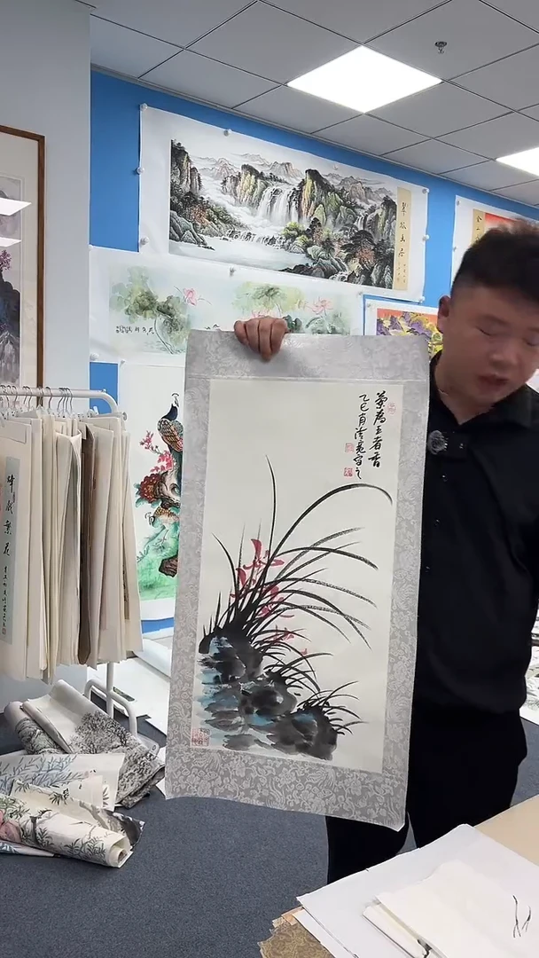国画肖清宽兰花手绘作品
