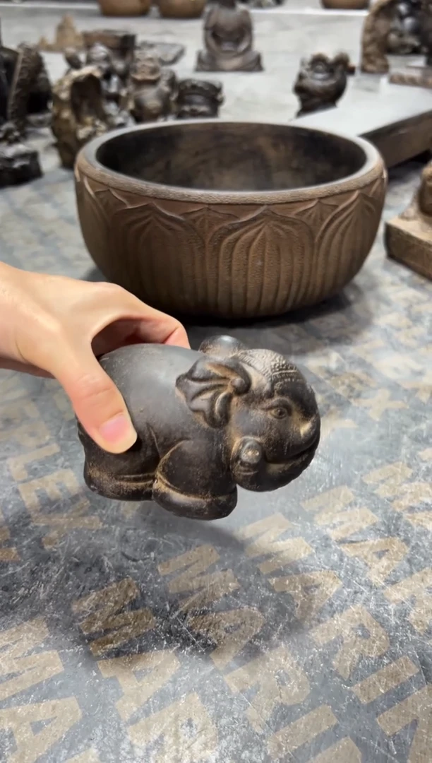 陶土【火山泥】小象摆件