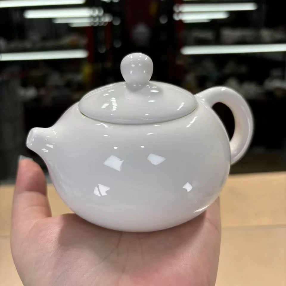 德化云仓  羊脂玉瓷素白西施茶壶4481