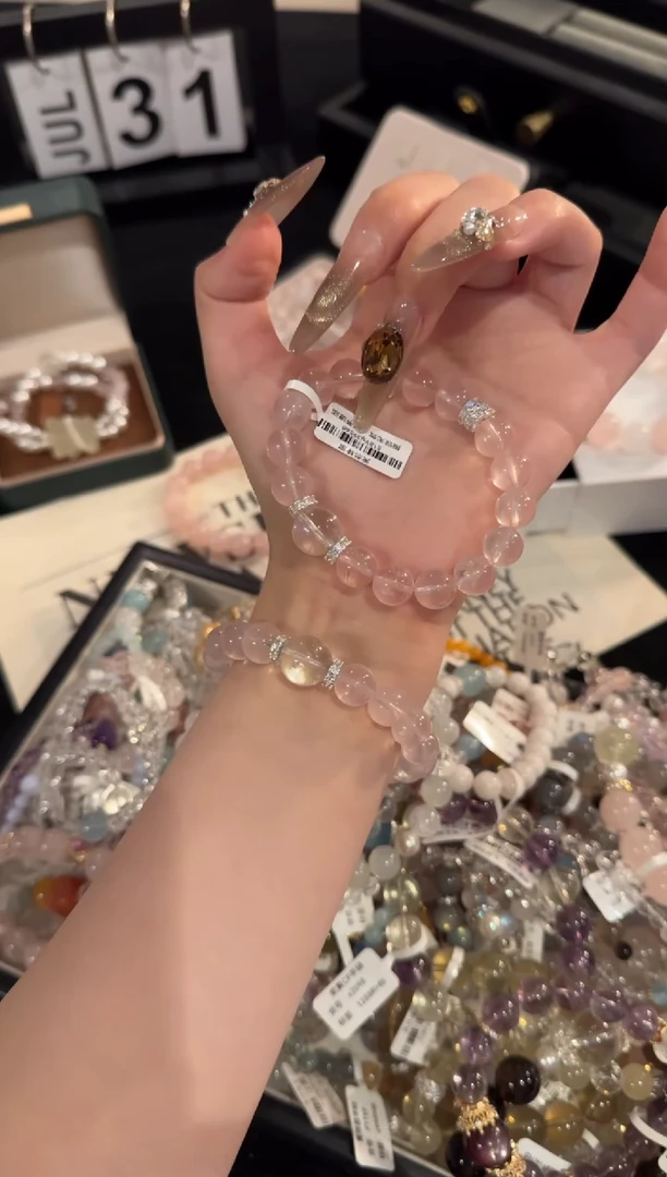 水晶手链合金粉水晶x2112