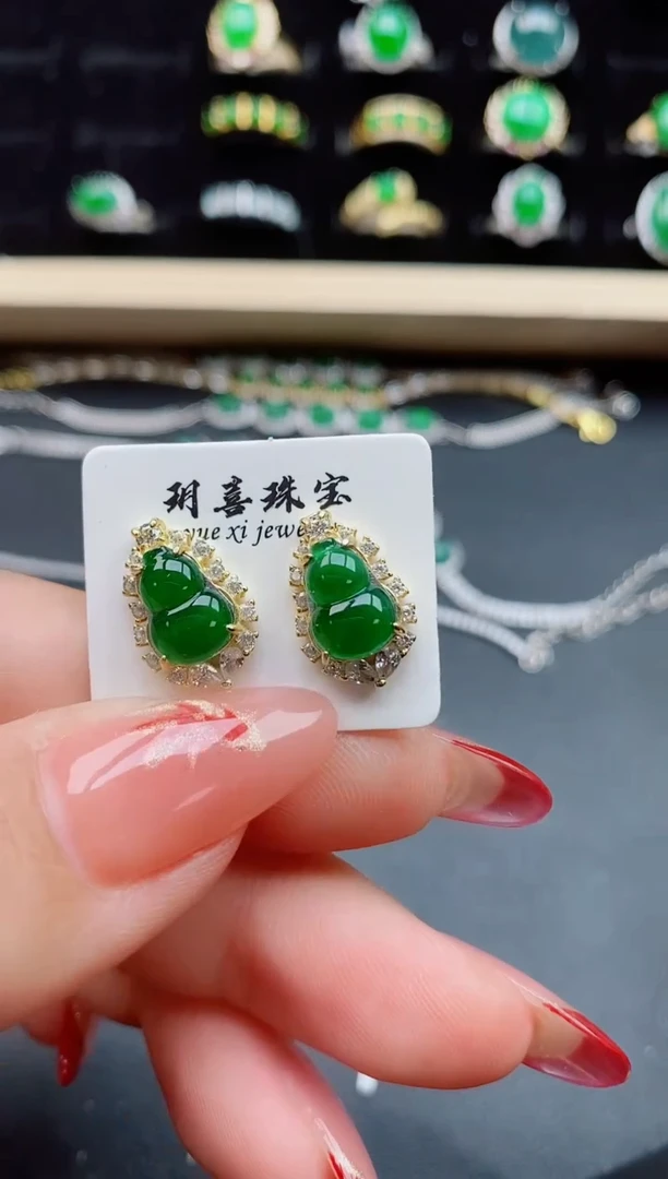 【闪购商品】翡翠耳饰银S925镶嵌580550