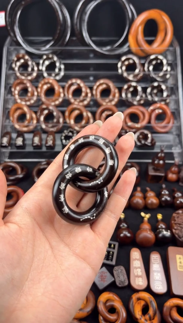 木雷枣玉化 2.5 镶银十字 乾坤圈