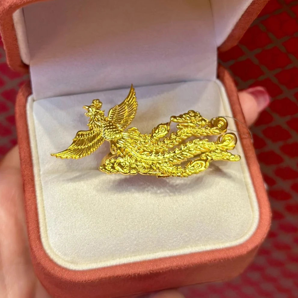 凤喆黄金凤凰足金戒指