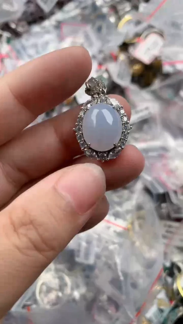 银S925镶嵌戒指翡翠999   3