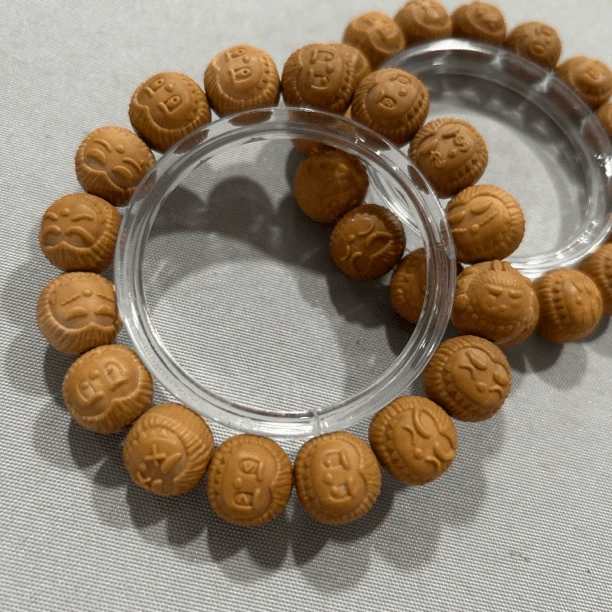 《步贰》（拉布布）3D满雕刻猴头 单圈手串 尺寸15左右