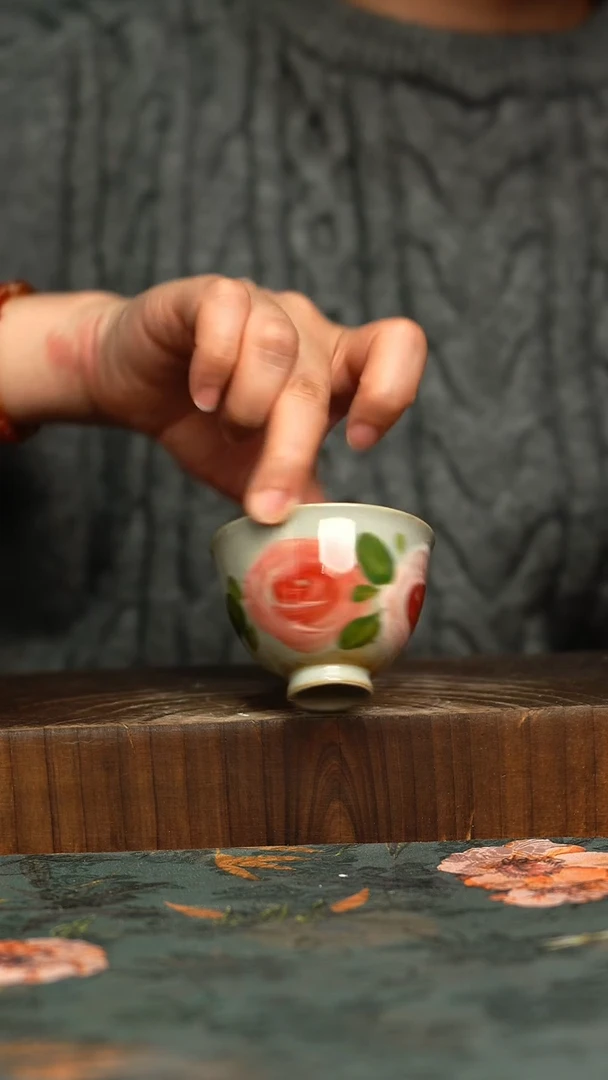 杯釉下彩手工手绘同款陶器