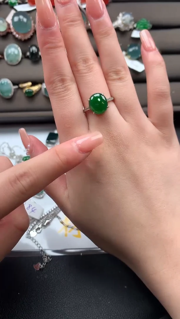 【闪购商品】翡翠戒指银S925镶嵌51242