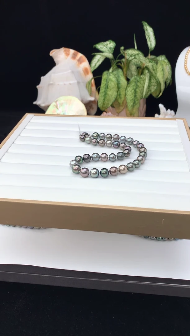 【闪购商品】海水珍珠颈饰银S925镶嵌海水大溪地珍珠项链11-13mm
