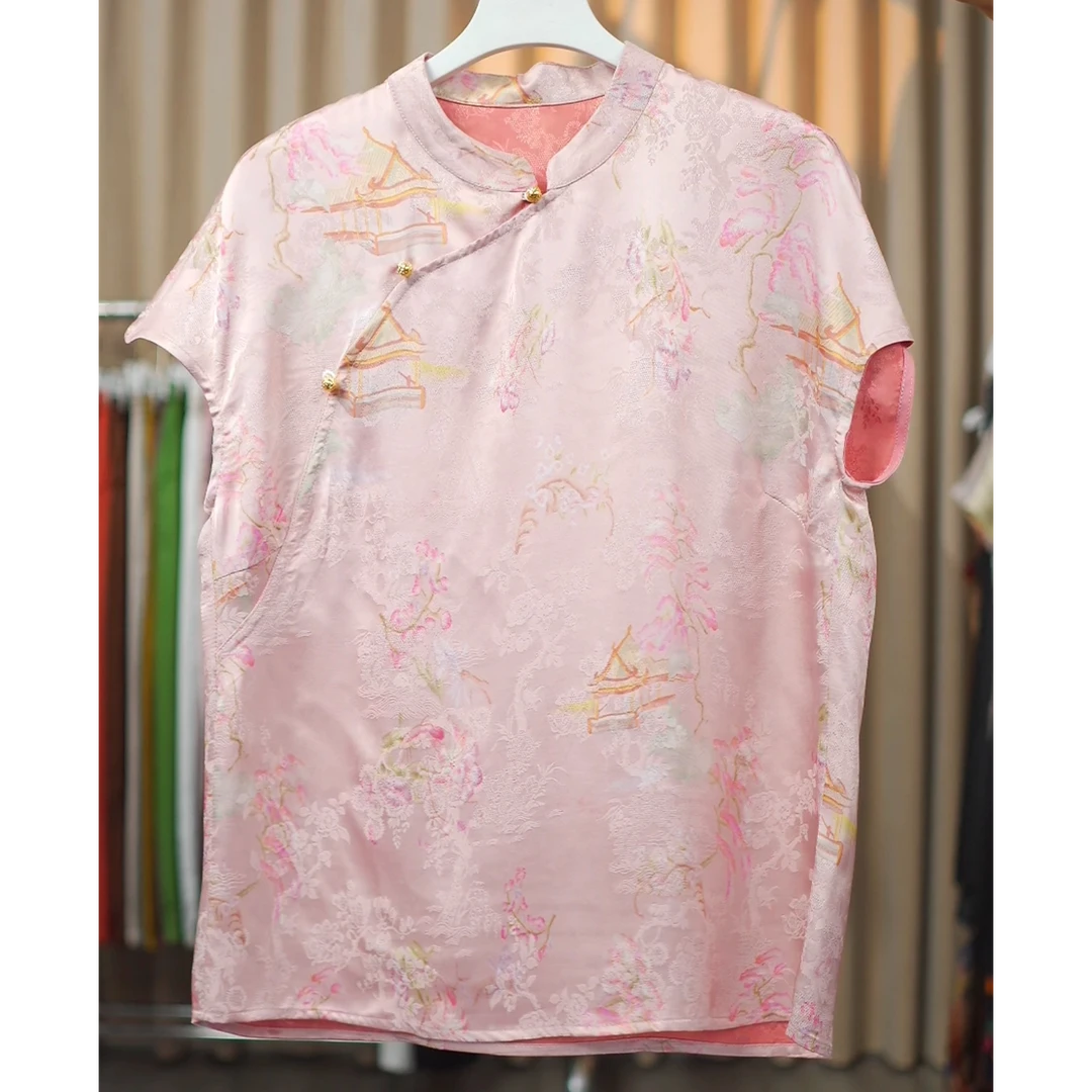 【十里桃花】香云老料国风减龄显瘦气质高端定制款女士上衣952