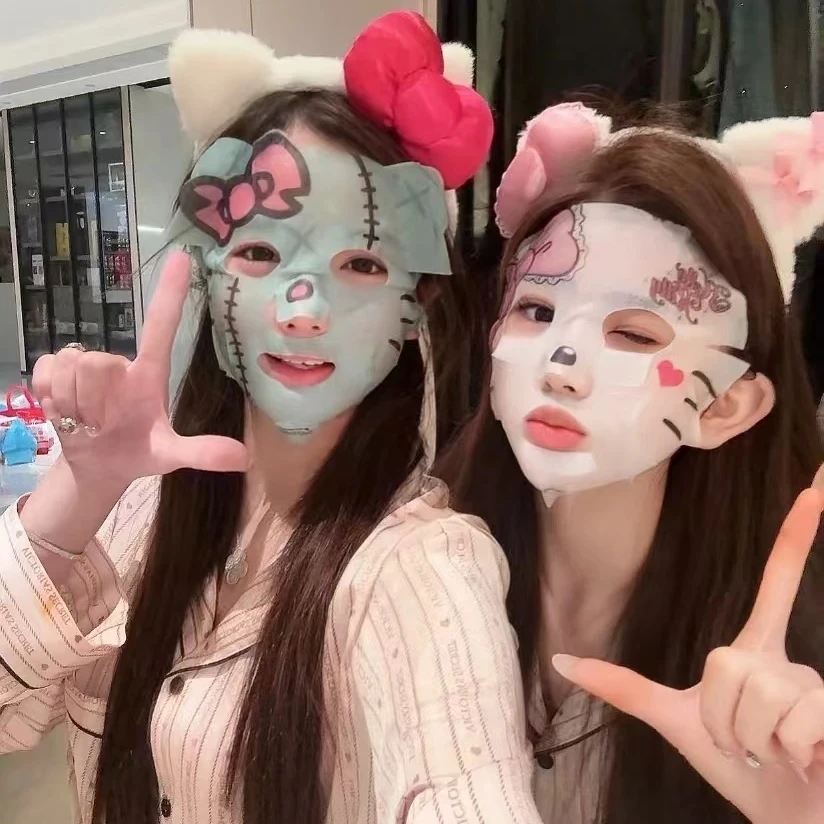 Kitty哆啦A梦学生面膜男女孩植物补水保湿拍照面膜贴卡通动物图案