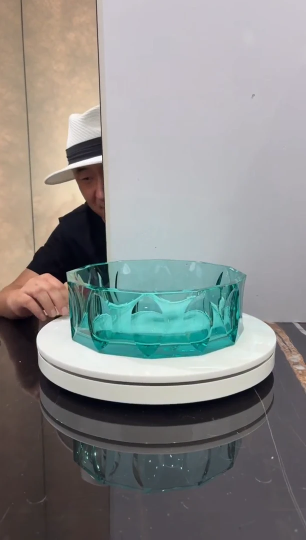 摆件天青色翡翠海艺术果盘