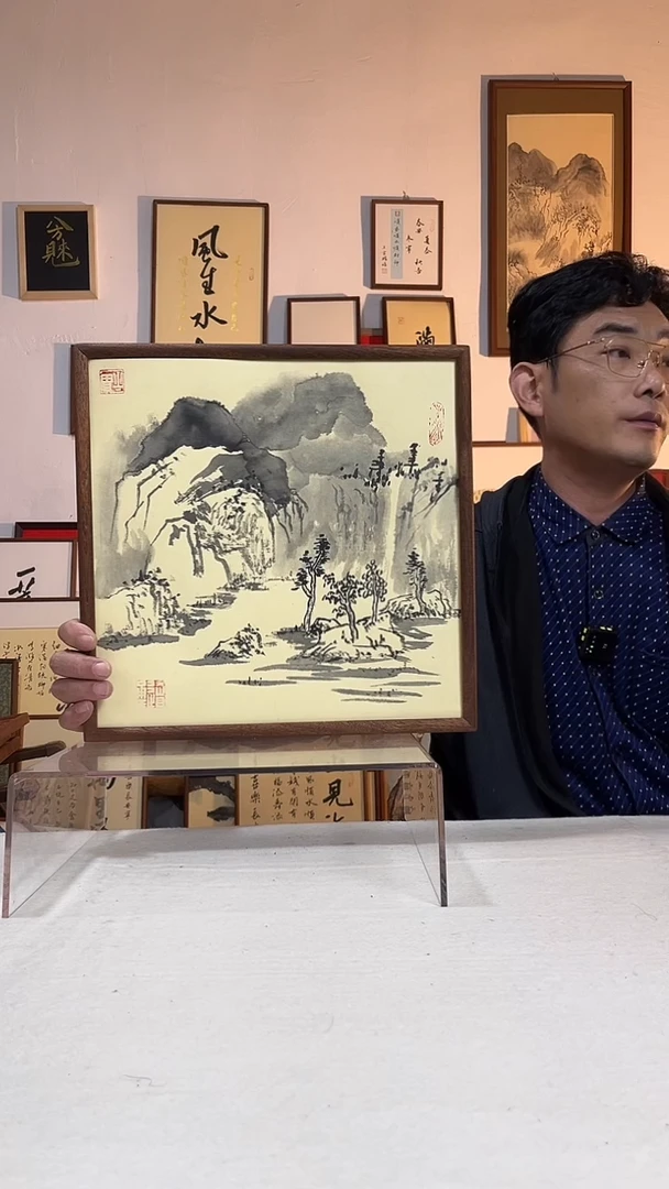 书法文创书画手绘摆台挂件 35*35cm