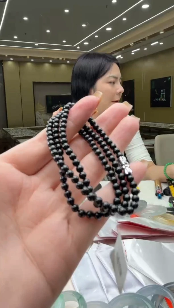 项链未镶嵌翡翠墨翠项链