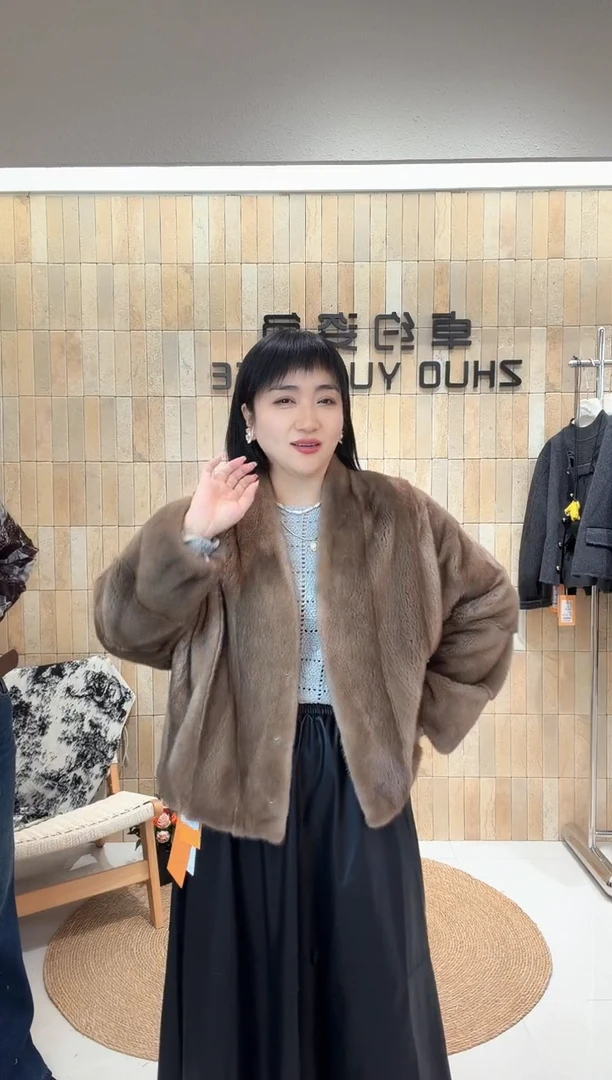 卓约姿色皮草外套005本色