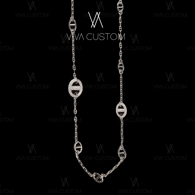 铜合金合成锆石项链 致敬经典系列 简约百搭小众猪鼻子项链G