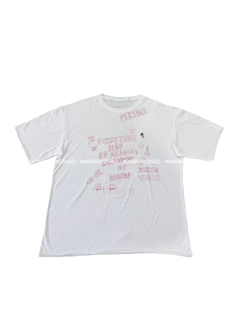 『MAINRAY ZHAO』慵懒风前后字母印花柔软舒适宽松休闲百搭短袖T恤