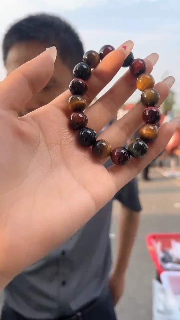 木变石（虎睛石）手链未镶嵌天然彩虎眼手串多样性发一12mm