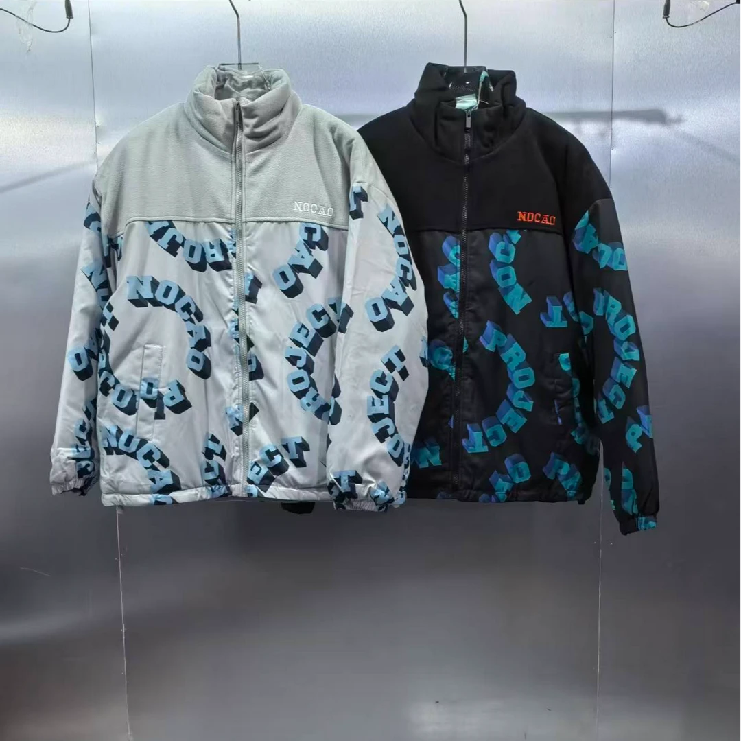 V04-110503-NOC（微瑕）秋冬季满印字母印花时尚棉服外套