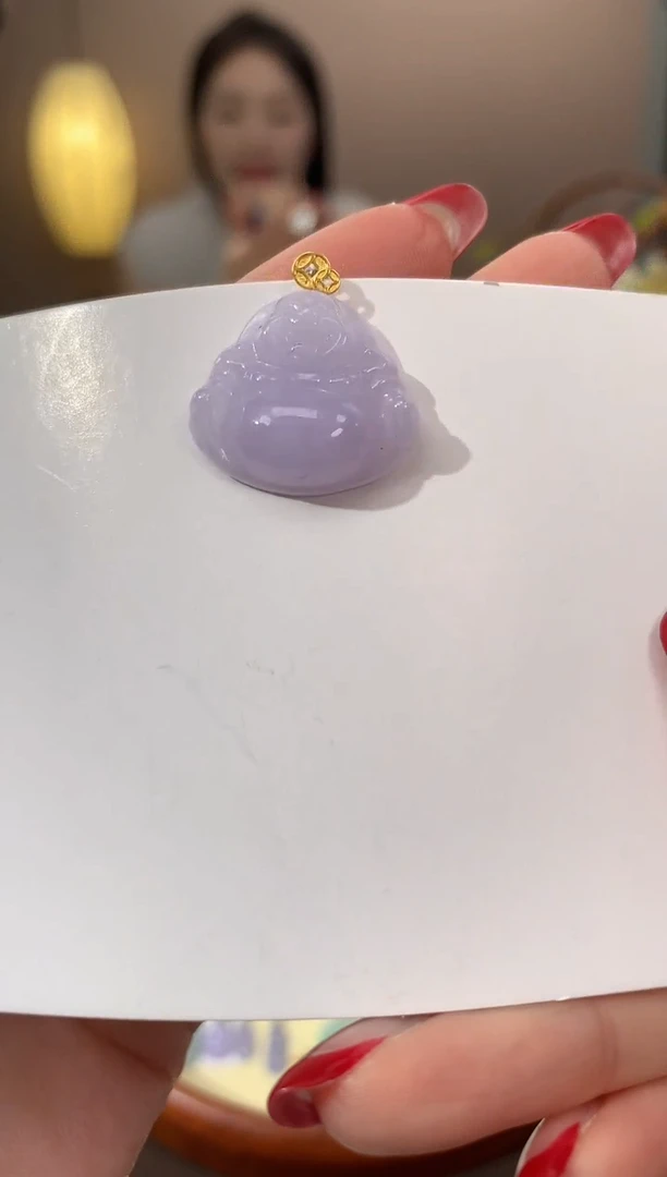 【闪购商品】翡翠颈饰18K金镶嵌天然缅甸a货翡翠