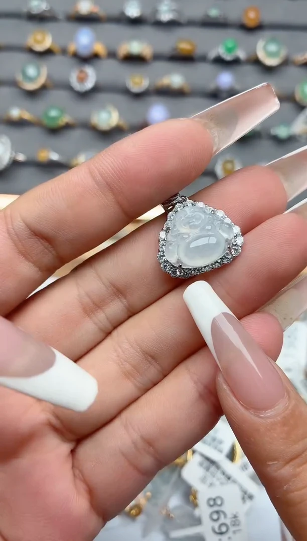 吊坠(不含链)银S925镶嵌翡翠.