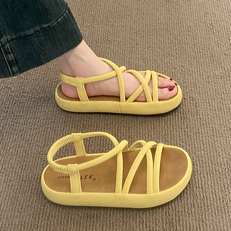 新款时尚休闲仙女风平底透气配裙子凉鞋1618-3