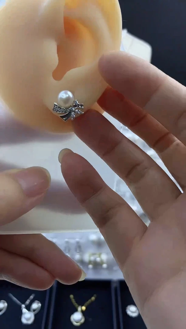 合金耳饰淡水珍珠54
