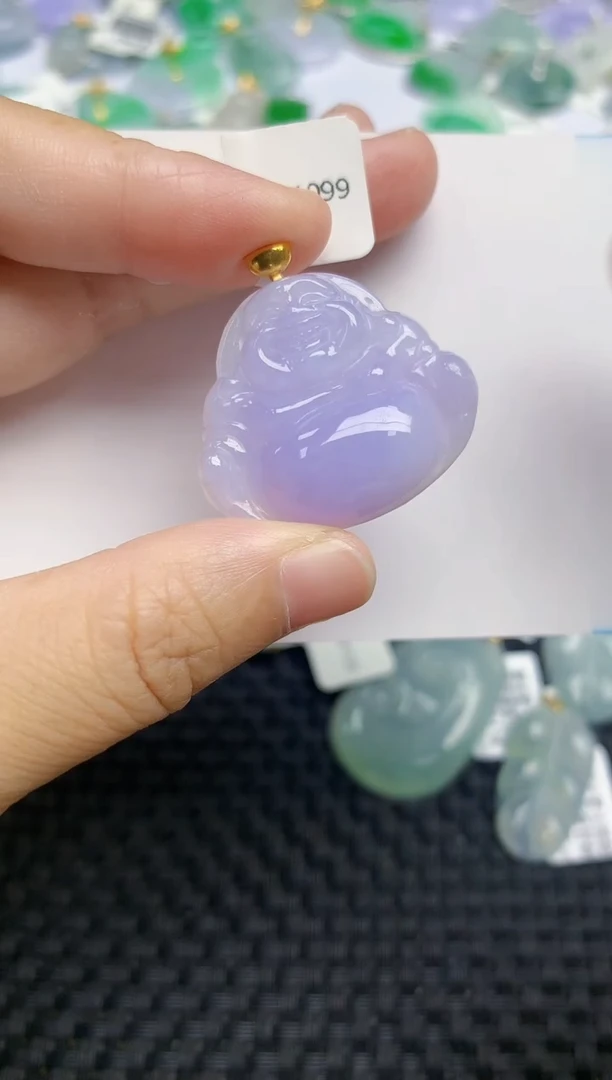 翡翠18K金镶嵌颈饰天然缅甸A货翡翠百元以上9元证书费自理