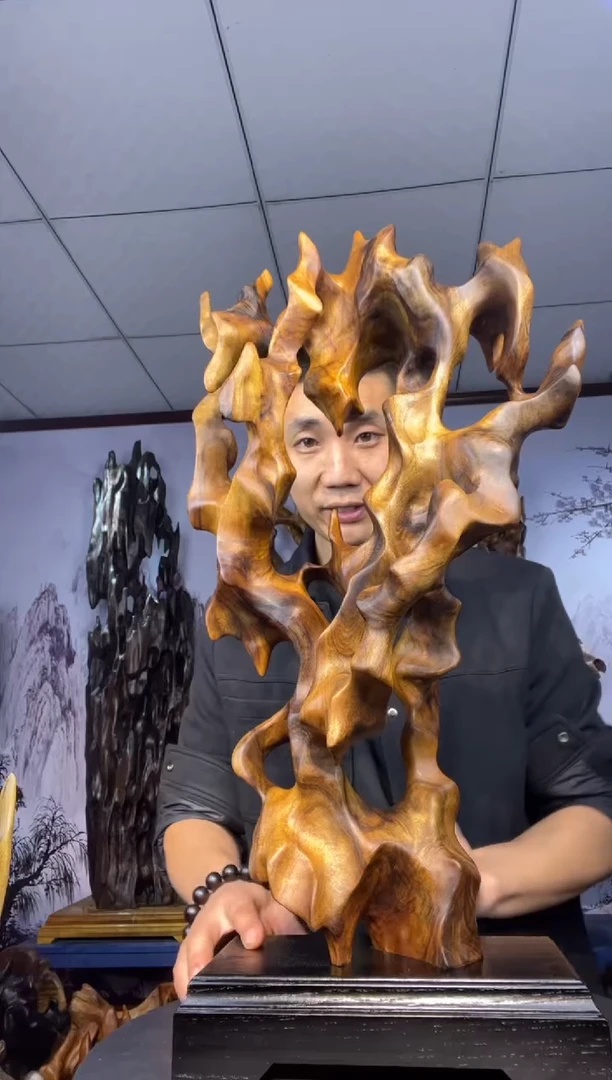 金丝楠木雕款三**群金丝楠木工艺品摆件