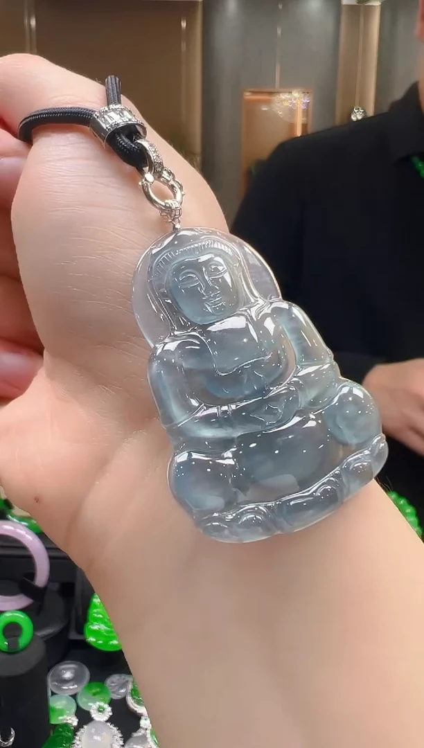 吊坠(不含链)18K金镶嵌翡翠天然A货翡翠多样性发一