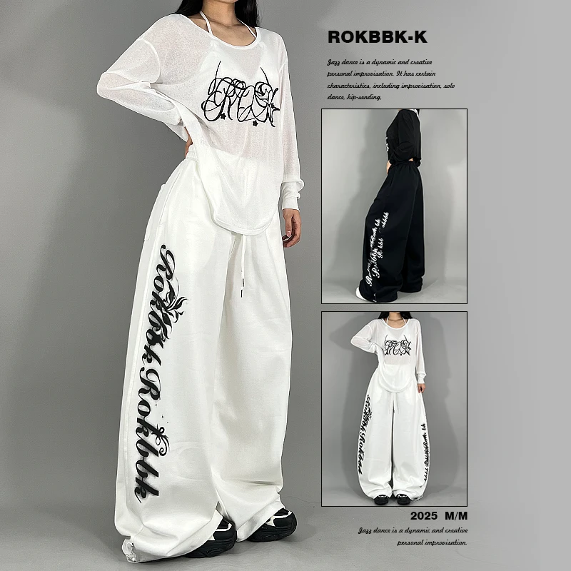 ROKBBK-K布韩街舞潮牌嘻哈街舞hiphop宽松运动休闲裤女爵士舞