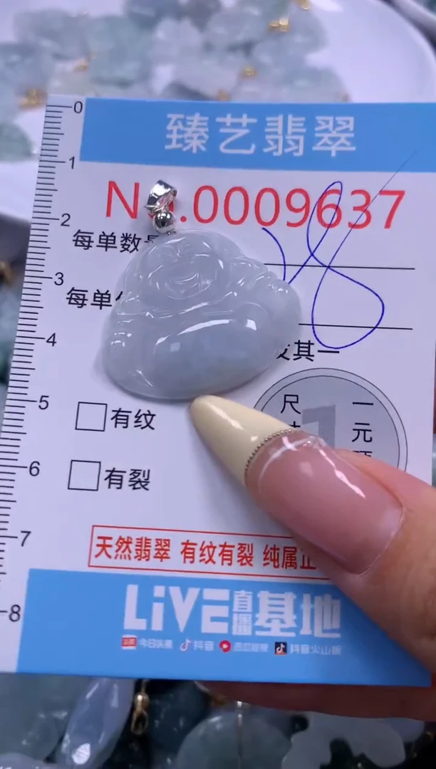 翡翠未镶嵌颈饰含绳0009637