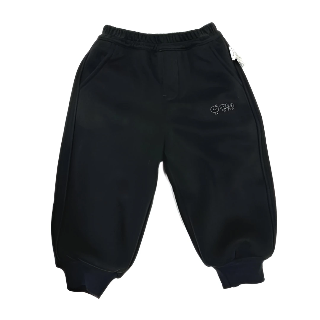 布娜诺长裤休闲风冬季休闲裤中大童加绒黑色女童针织加厚儿童卫裤