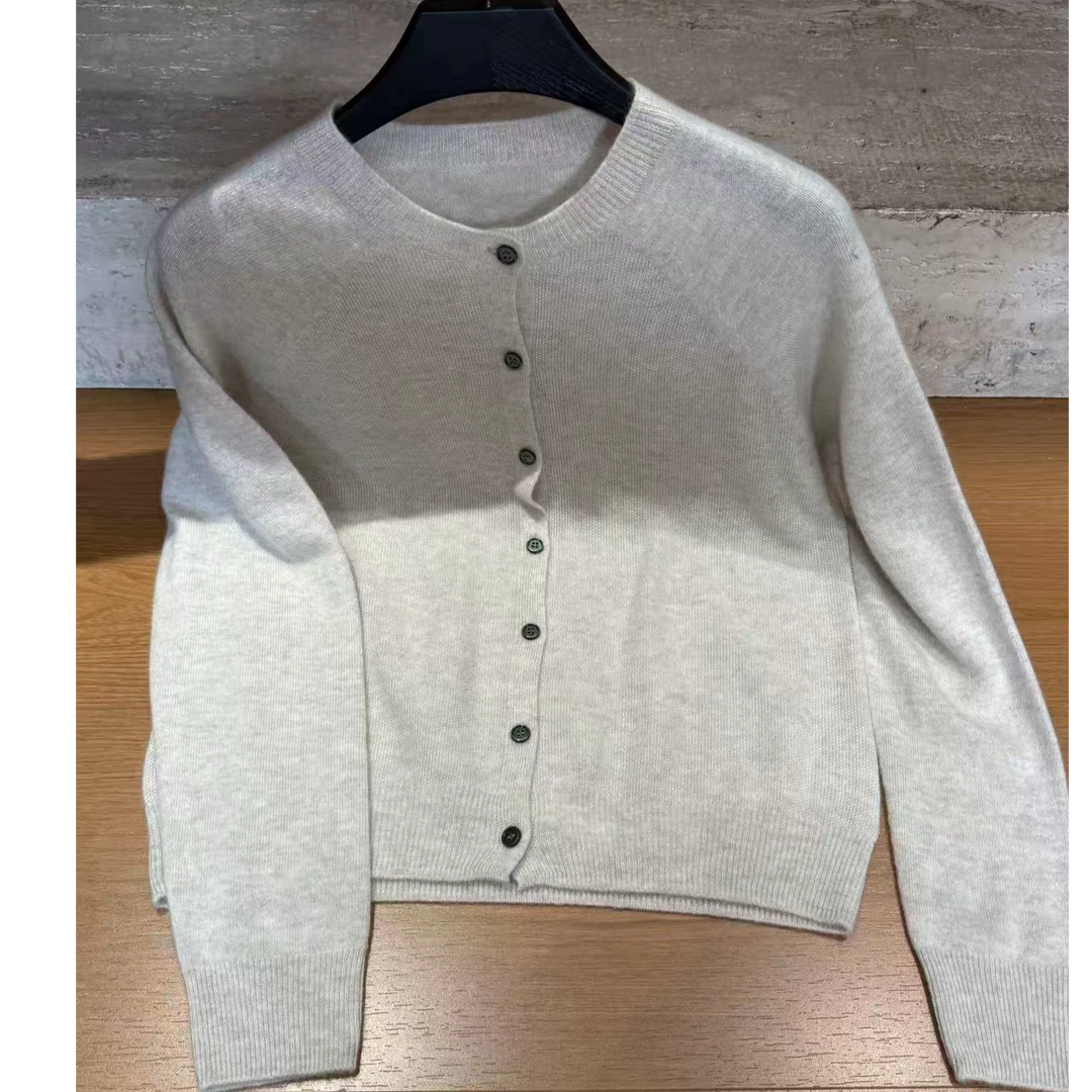 TANTAN 时尚百搭圆领宽松秋冬开衫针织衫3894