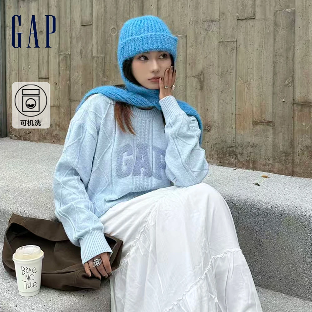 【成毅代言】Gap女装春季毛衣费尔岛针织衫圆领内搭保暖叠穿793614