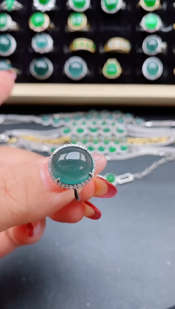 【闪购商品】翡翠戒指银S925镶嵌850580