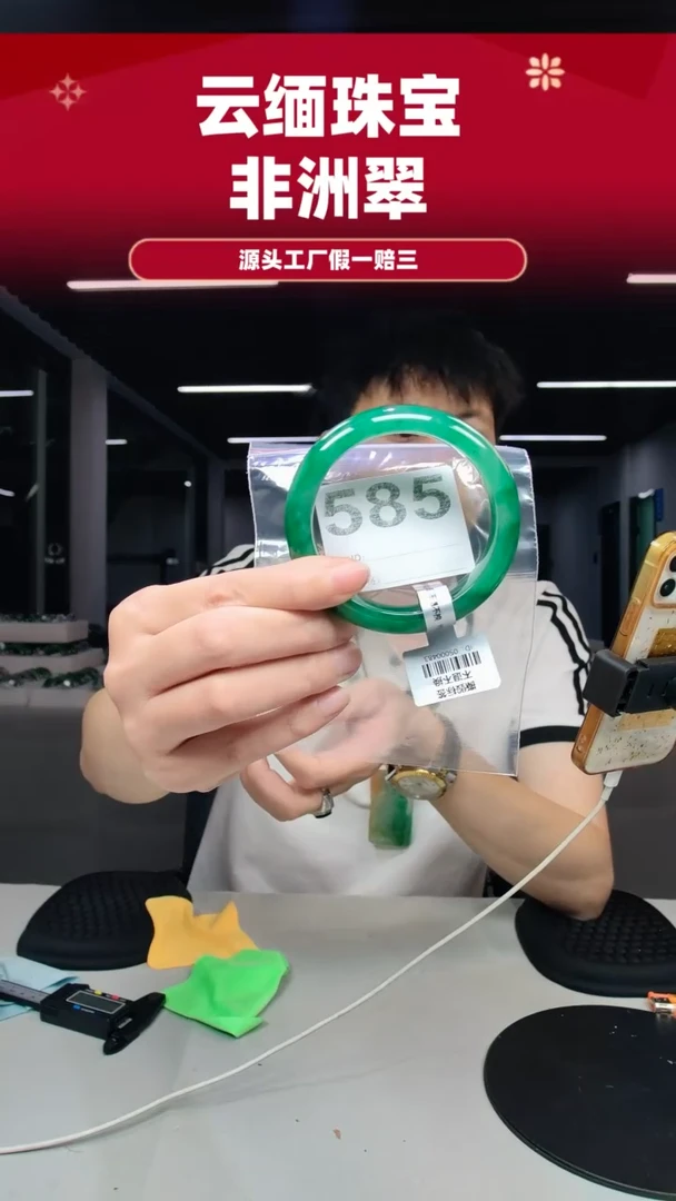 未镶嵌手镯石英质玉（非洲翠）60圈口585