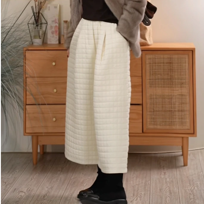 Y【叭哒不惑】满分裤 时尚显瘦高腰百搭休闲格子松紧腰九分裤