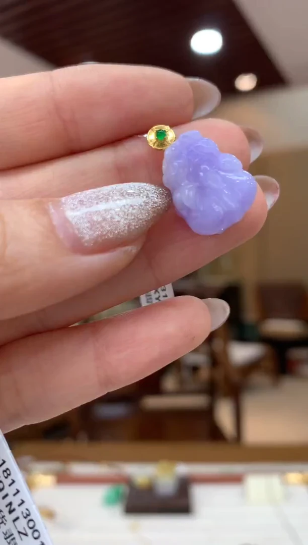 吊坠(不含链)18K金镶嵌翡翠貔貅