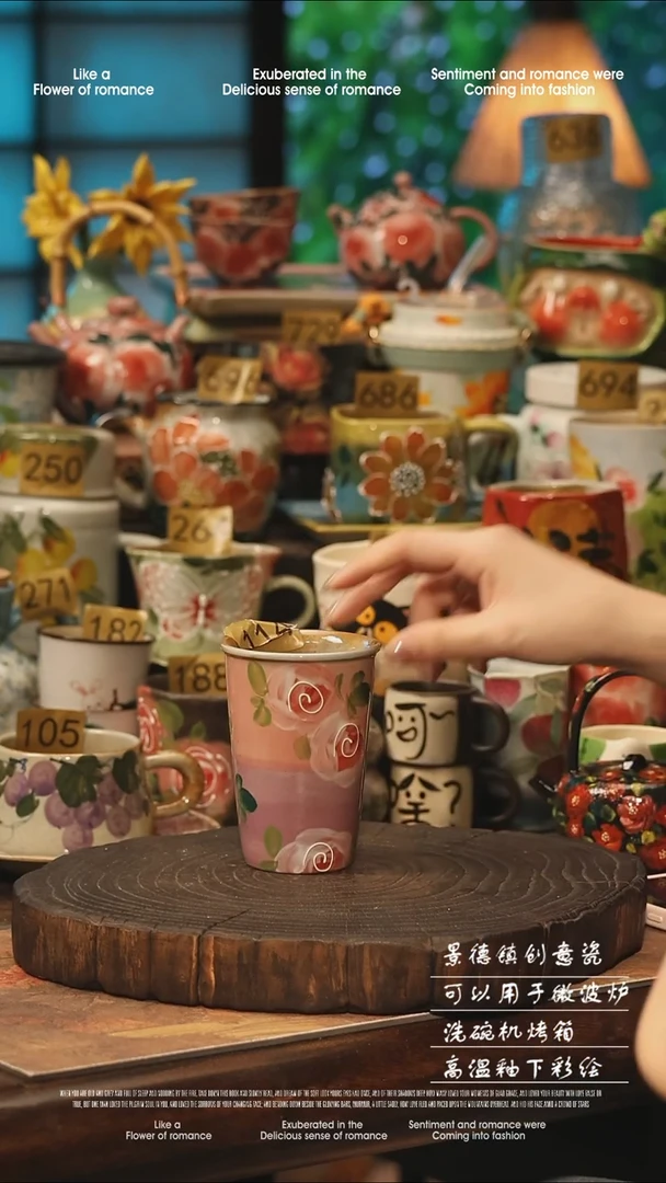 陶瓷景德镇高温釉下彩手工手绘款式