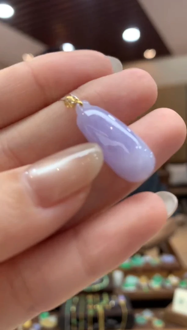 翡翠18K金镶嵌吊坠(不含链)福瓜