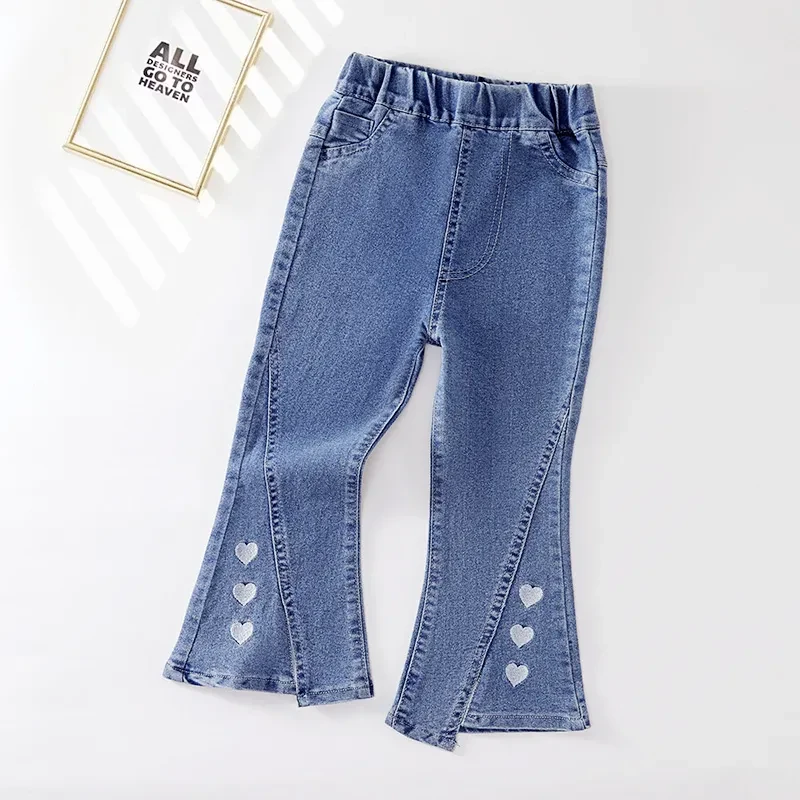 女童牛仔裤2025春秋新款弹力修身喇叭裤外穿长裤时髦儿童牛仔裤