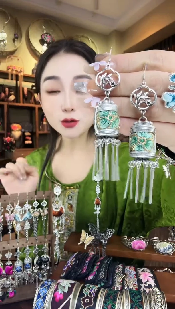 刺绣非遗刺绣民族风耳环