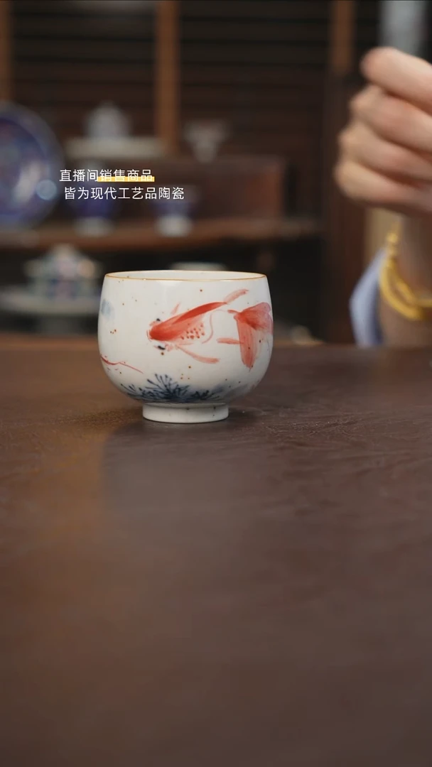 杯景德镇陶瓷杯碗柴烧多人