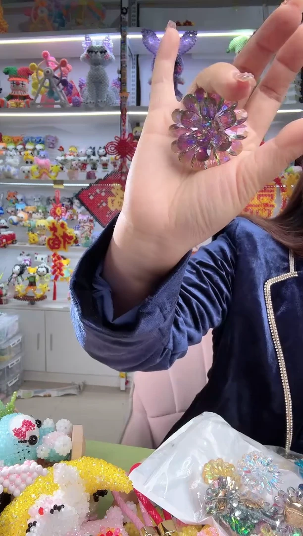 玻璃2353小网格胸针材料包1套魅影紫