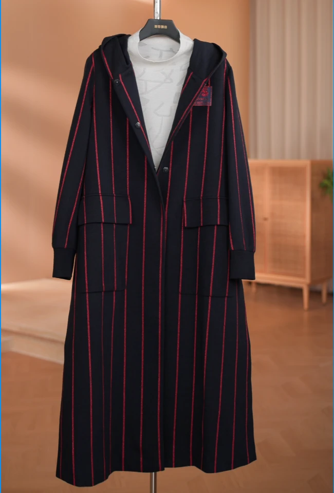 【002】简约长款毛呢外套