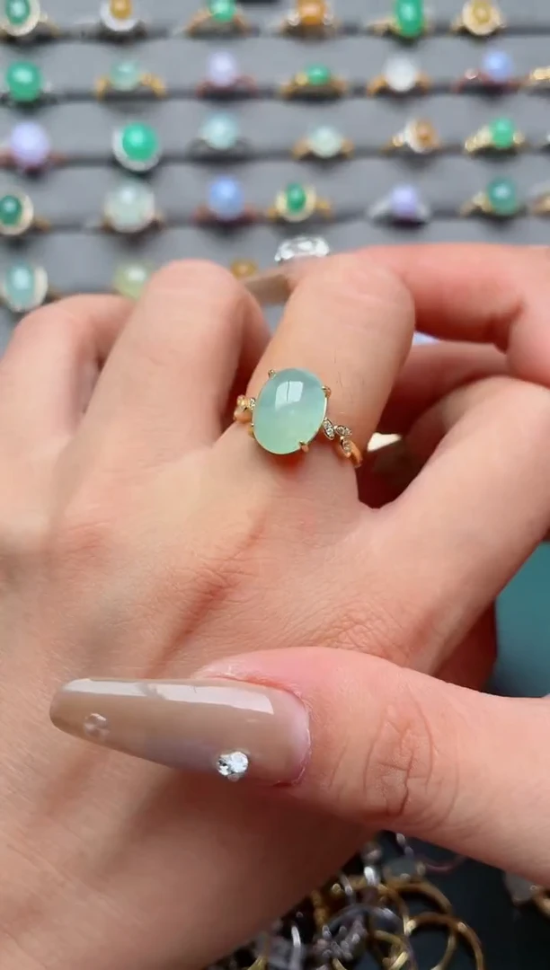 银S925镶嵌戒指翡翠.